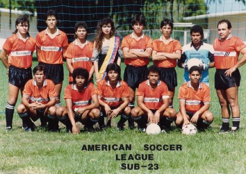 Bert with his American Soccer League U-23 side, Deportivo Barranquilla.